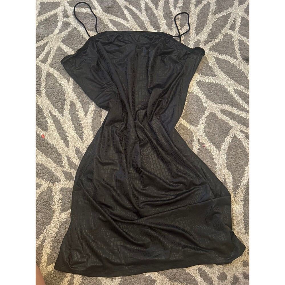 Black Snakeskin Print Shein Mini Dress